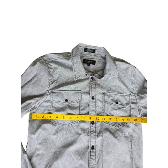 Eighty Eight Platinum Striped Button-Up Shirt With Snap Pockets - s - Picture 7 of 7